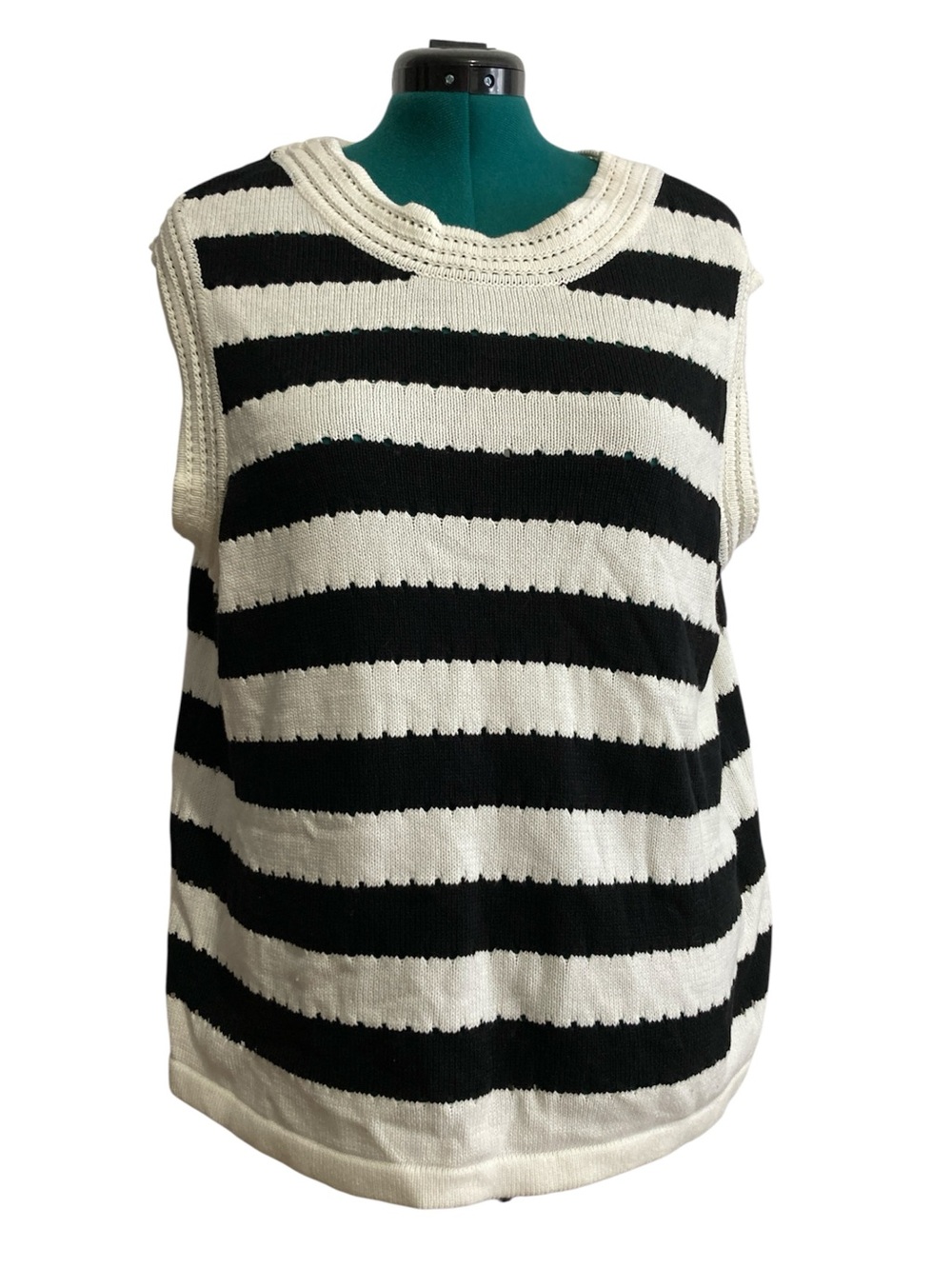 Eloquii Eyelet Striped Tank Sweater Vest